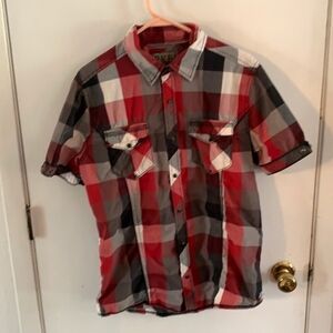 BKE short sleeve plaid button down shirt